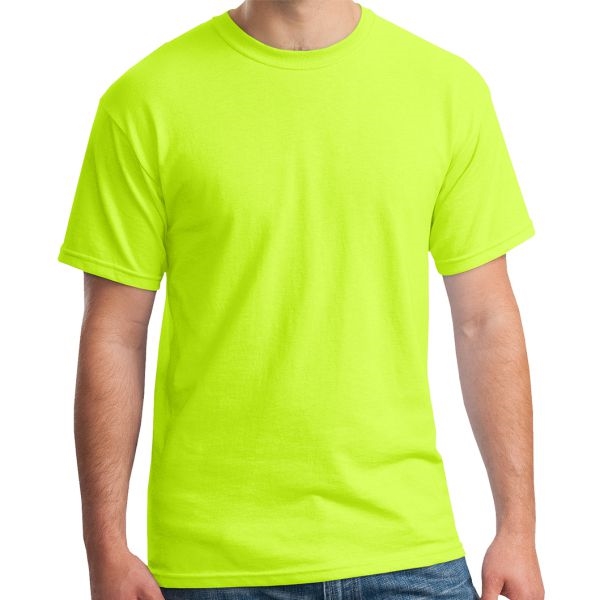 Gildan Ultra Cotton T-shirt Uomo – Manica Corta, Girocollo, 100% Cotone Prelavato, Peso 170 G/m², Colore Vegasgold/Lime, Taglia S
