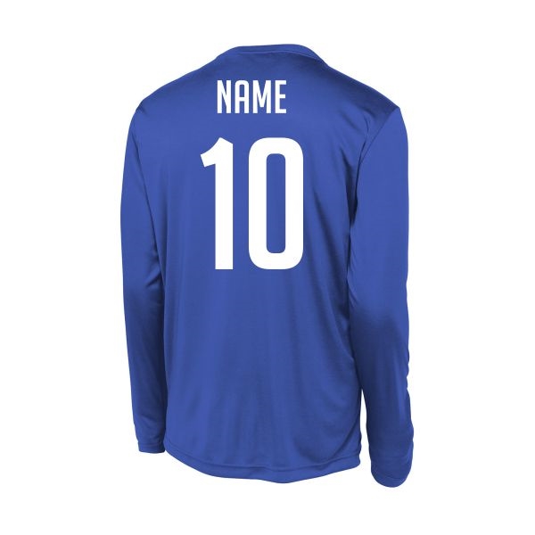 Lubbock Knights Long Sleeve Performance Shirt Blue