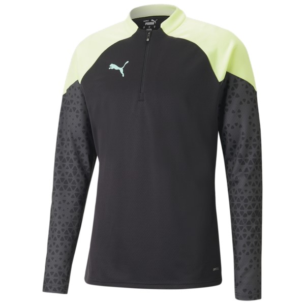 Puma Individual Cup Training 1 4 Zip Top Black Fast Yellow 658291 51 AuthenticSoccer