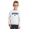 Florida Hawks FC Youth Core Fleece Crewneck Sweatshirt - White FHFC-PC90YWH
