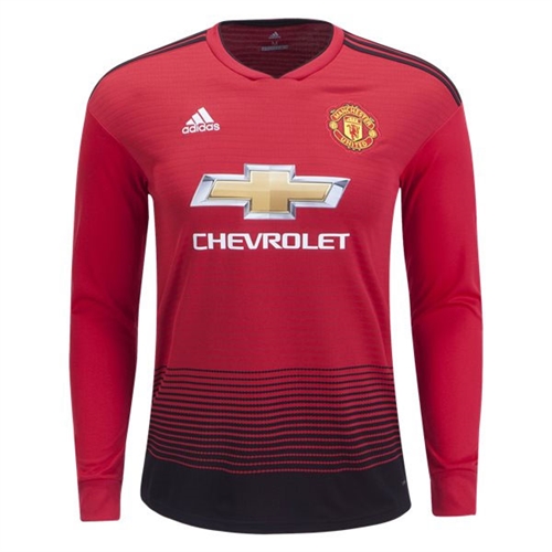 adidas Manchester United Long Sleeve Home Jersey 2018 2019 adidas Manchester United Long Sleeve Home Jersey 2018 2019