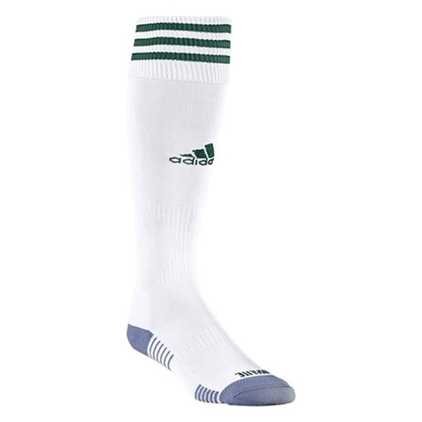 white and green adidas socks