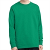 Port & Company Cotton Youth Long Sleeve T-Shirt - Kelly Green PC54YLS-KG