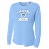 Florida Hawks FC Women's UV LS Performance Tee - Ball Design - Light Blue FHFC-NW3002LB2