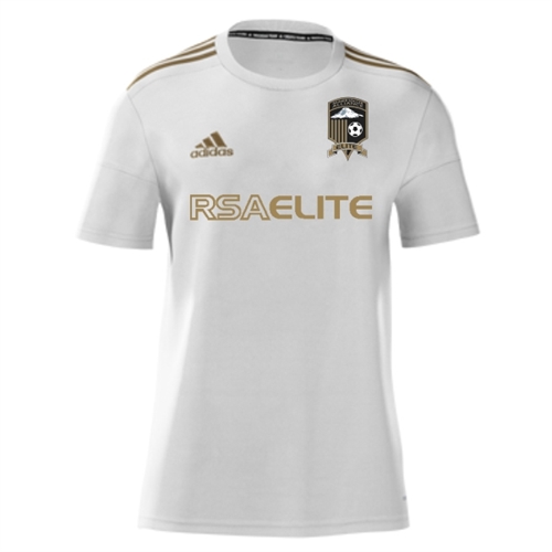 white and gold adidas shirt