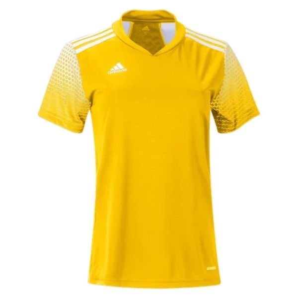 white and yellow adidas shirt