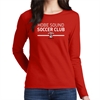 Hobe Sound Soccer Club Women's Long Sleeve T-Shirt - Red G5400L-HS
