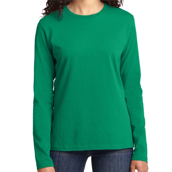 Port & Company Ladies Core Cotton Long Sleeve T-Shirt - Kelly