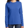 Port & Company Ladies Core Cotton Long Sleeve T-Shirt - Blue LPC54LS-Blu