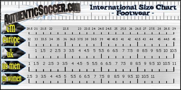 Nike Mens Soccer Cleats Size Chart