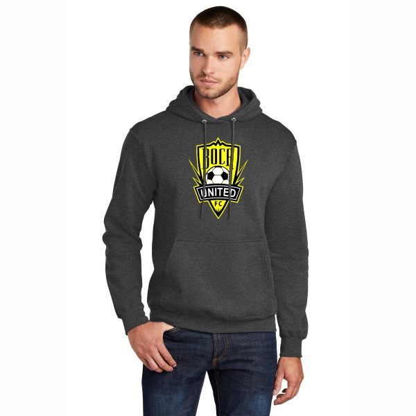Boca United FC Hooded Logo Sweatshirt - Dark Heather Grey BCUFC-PC78HDHG