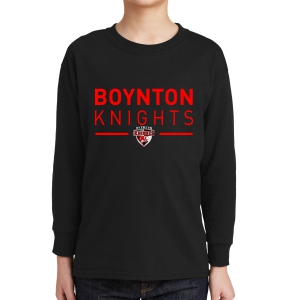 Boynton Knights Youth Long Sleeve T-Shirt - Black 5400B-BK