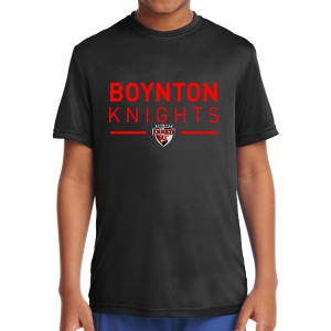 Boynton Knight Youth Short Sleeve Performance Shirt - Black YST350-BK