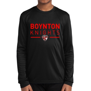 Boynton Knights FC Youth Long Sleeve Performance Shirt - Black YST350LS-BK
