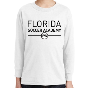 Florida Soccer Academy Youth Long Sleeve T-Shirt - White FSA-5400B