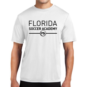 Florida Soccer Academy Short Sleeve Performance Shirt - White FSA-ST350Whi