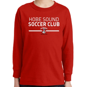 Hobe Sound Soccer Club Youth Long Sleeve T-Shirt - Red 5400B-HS