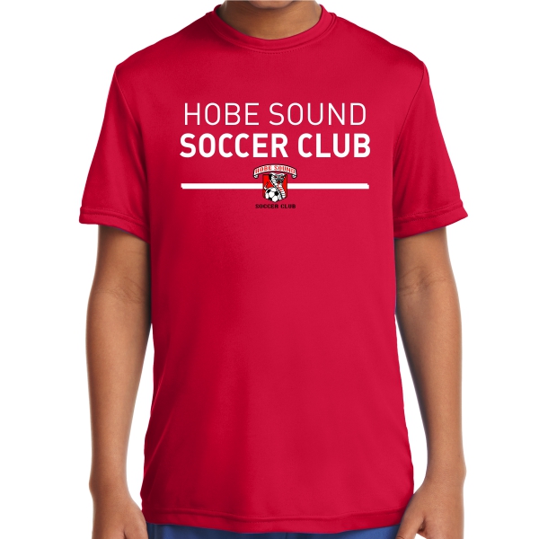 Hobe Sound Soccer Club Youth Performance Shirt - Red YST350-Hobe