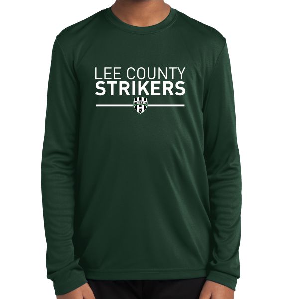 Lee County Strikers FC Youth Long Sleeve Performance Shirt - Forest Green YST350LS-LCSFG