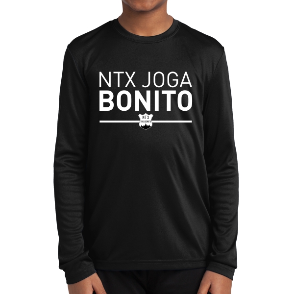NXT Joga Bonito Youth Performance Long Sleeve Shirt - Black NXT-YST350LS