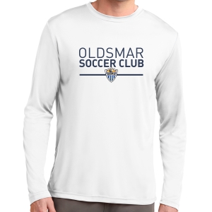 Oldsmar Soccer Club Long Sleeve Performance Logo Shirt - White ST350LS-OSCW