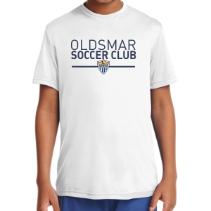 Oldsmar Soccer Club Youth Short Sleeve Performance Shirt - White YST350-OSCW