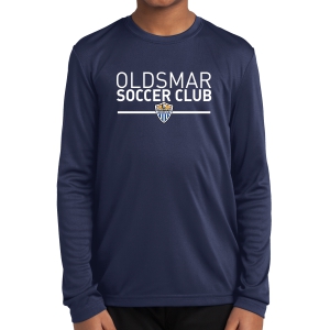 Oldsmar Soccer Club Youth Long Sleeve Performance Shirt - Navy YST350LS-OSC
