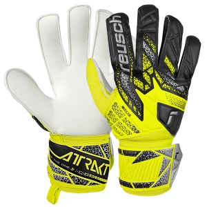 Reusch Attrakt Solid Goal Keeping Gloves - Safety Yellow/Black/Silver 5570515