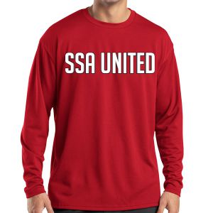 SSA United Long Sleeve Performance Shirt - Red SSALPerTee