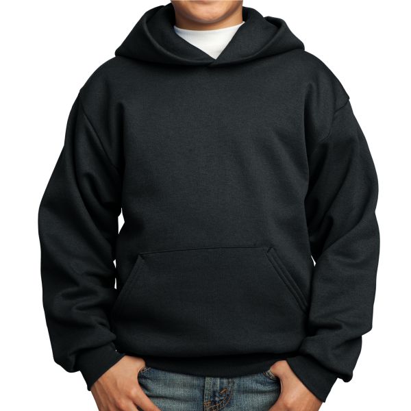 Youth Core Fleece Pullover Hooded Sweatshirt - Black PC90YHBlk