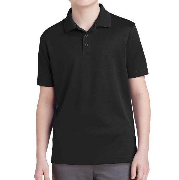 Sport Tek Youth Polo Shirt - Black YST640Blk