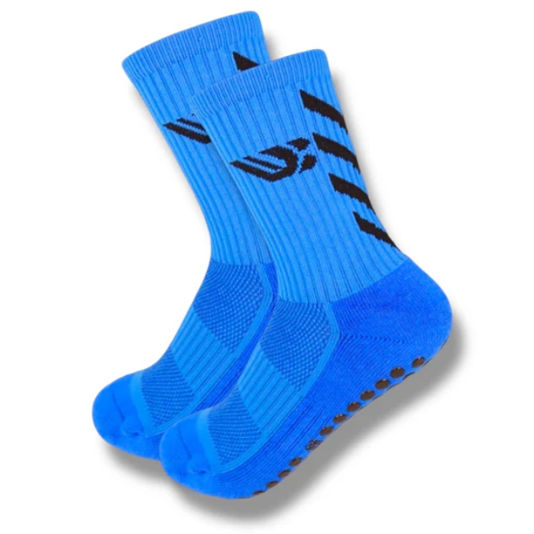 VDB Sports Crew Length Grip Sock - Blue/Black VDBGRIPSOXBL
