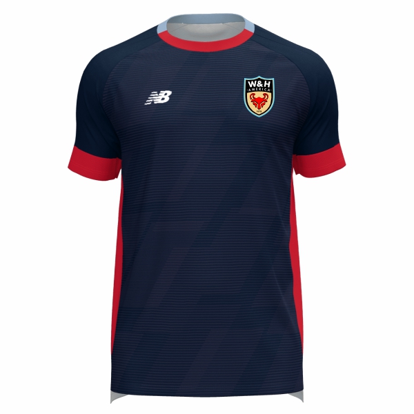 W&H America New Balance Audazo Goalkeeper Short Sleeve Jersey - Navy/Red/Light Blue WHA-MT35604NV