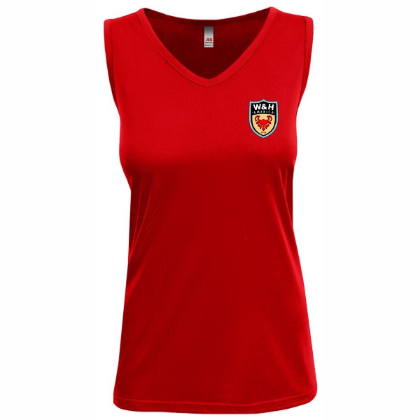 W&H America A4 Women's Sport Athletic Sleeveless Training Jersey - Scarlet WHA-NW2502SC