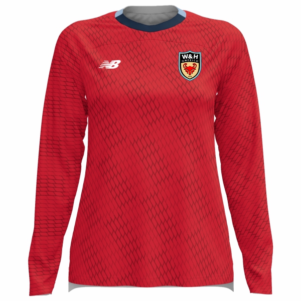 W&H America New Balance Women's Net Goalkeeper Long Sleeve Jersey - Red/White WHA-WT35625RD
