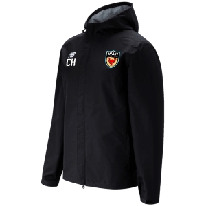 W&H America New Balance Team Rain Jacket - Black/White WHA-TMMJ721TBK