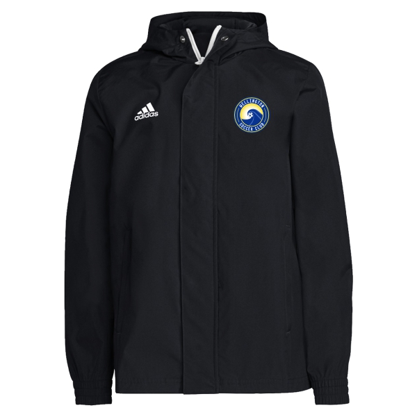 Wellington SC adidas Youth Entrada 22 All Weather Jacket - Black/White WWSC-H57510