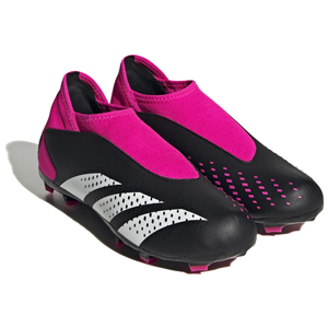 adidas Junior Predator Accuracy.3 Laceless FG - Core Black/Cloud White/Team Shock Pink GW4606