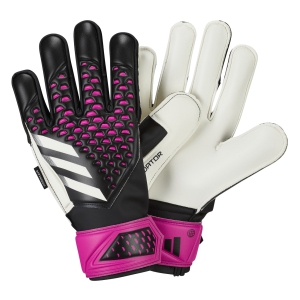 adidas Junior Predator Match Fingersave Goalkeeping Gloves - Black/White/Team Shock Pink HN5580