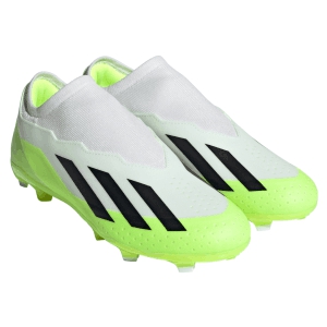 adidas X Crazyfast.3 LL Laceless FG - Cloud White/Core Black/Lucid Lemon HQ4515