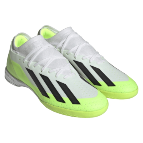 adidas X Crazyfast.3 IN - Cloud White/Core Black/Lucid Lemon Indoor Shoe ID9340