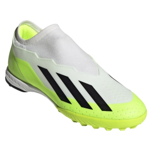 adidas X Crazyfast.3 LL Laceless TF - Cloud White/Core Black/Lucid Lemon Turf Shoe ID9346