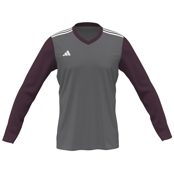 adidas Entrada 22 LS Jersey -  Iron Grey/Maroon IN0218