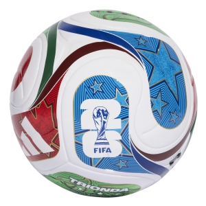adidas FIFA World Cup 26 Trionda League Soccer Ball - White/Vivid Red/Glow Blue/Green JD8030