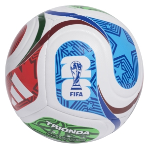 adidas FIFA World Cup 26 Trionda Training Soccer Ball - White/Vivid Red/Glow Blue/Green JD8032