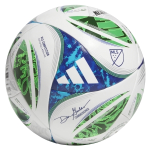 adidas MLS Competition - NFHS - Soccer Ball - White/Green/Solar Blue/Silver JH1305
