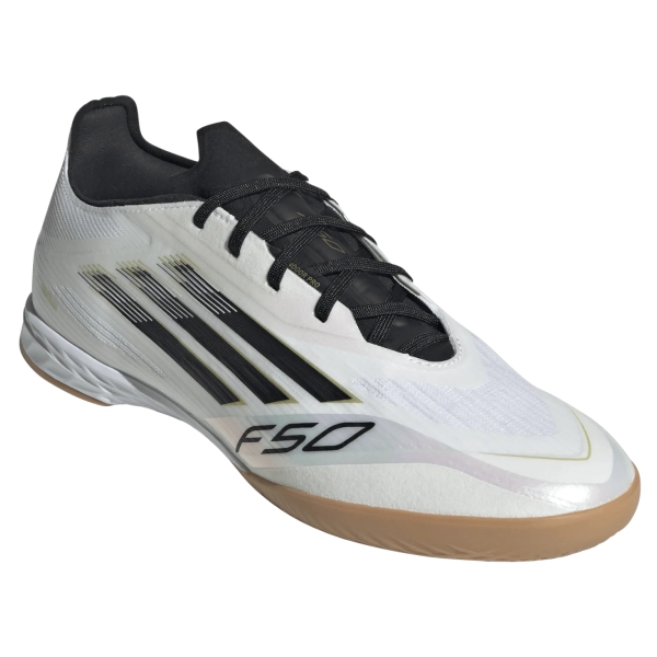 adidas F50 Pro IN - Core White/Core Black/Gold Metallic Indoor Soccer Shoe JH7680