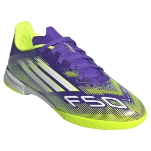 adidas Junior F50 League IN - Purple Rush/Cloud White/Lucid Lemon Indoor Shoe JH7750