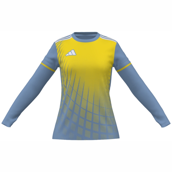 adidas Women's Mi Squadra 25 Goalkeeper LS Jersey - Light Blue/Yellow JJ2511