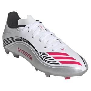 adidas Junior Messi F50 League FG/MG - Cloud White/Lucid Red/Silver Metallic JP7454